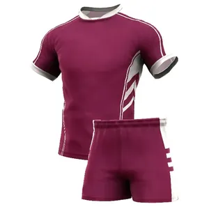 Vêtements de sport de rugby à manches courtes imprimés de logo personnalisé uniformes portables de style le plus récent - Product Image 2