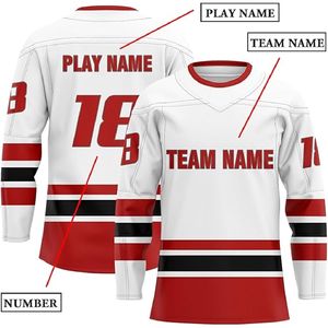 Nouveau 2025 dernier style hommes col en V sublimation brodé à manches longues personnalisé hommes maillot de hockey sur glace - Product Image 3