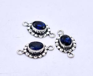 พรีม บญ่า อะนติก ซิลเวอร์ ชุบทอง 18K พลอยแทนซาไนต์ ตัวเชื่อมแบบวงคู่ ขนาด 24x13 มม. NC86 อุปกรณ์ตกแต่งสำหรับทำเครื่องประดับ - Product Image 4