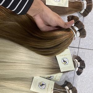 Extensions de cheveux humains Remy à pointe plate, en kératine russe, de qualité supérieure, pré-collés, Double dessin, vente en gros - Product Image 3