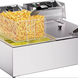 Friteuse 20.7Qt, Friteuse électrique de comptoir 3400W avec panier amovible 2x6.35 QT Friteuses commerciales Machine à frire - Product Image 1