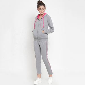 Vêtements de sport survêtements d'entraînement de fitness matériau respirant et doux 100% coton femmes ensemble deux pièces survêtement pour femmes - Product Image 3
