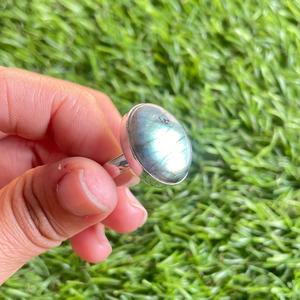 Bague en argent sterling 925 avec labradorite naturelle bleue feu, faite à la main, pierre précieuse labradorite, bijoux pour femmes, bague de mariage, cadeau pour femmes - Product Image 5