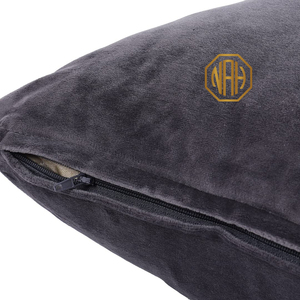 Grey Velvet Beaded <b>Cushion</b> Cover Handmade Embroidered Luxury Pillow Case Decorative Sofa Factory Custom Export Wholesale Supply - Product Image 6