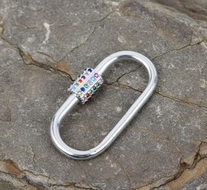 Breloques de mousqueton en argent sterling 925 plaqué or multicolores avec CZ, sans nickel, sans plomb, pour hommes et femmes - Product Image 4