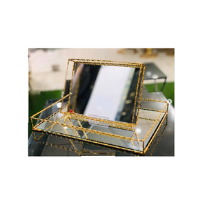 Plateau de service en métal au design admirable, parfait pour servir des gâteaux, des biscuits et autres bonbons, serveur pour organisateur de cuisine à bas prix - Product Image 1