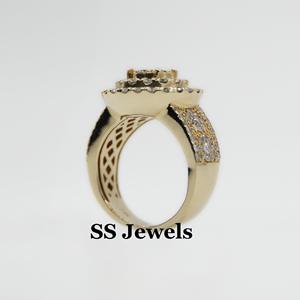 Bague d'Anniversaire Unisexe Personnalisée en Moissanite VVS1, Argent 925 Plaqué Rhodium, Motif Fleur en Grappe, Sertie à la Main, Tendance Hip Hop, Style Iced pour Fiançailles - Product Image 4