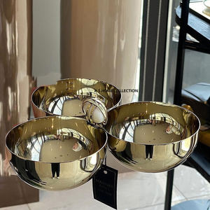 Cuenco con mango de diseñador de flores doradas de Metal de Calidad exclusiva, cuencos para servir alimentos de Metal de nuevo diseño de lujo a precio asequible - Product Image 2