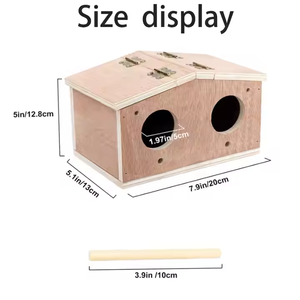 Vente en gros nid d'oiseau pour animaux de compagnie Cage d'élevage volière Nid d'oiseau en bois Perruche Nichoir - Product Image 5