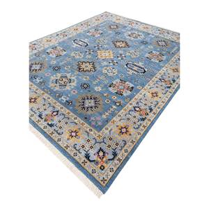 พรมขนสัตว์คลาสสิกสีฟ้าซาวานา ลายเมดัลเลียนรูปสี่เหลี่ยมผืนผ้า ลายเพชร ลายภาพนามธรรม สำหรับตกแต่งบ้านและทางเดิน รุ่น EPR-1506 - Product Image 2