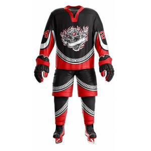 Meilleures ventes d'uniforme de hockey sur glace d'équipe confortable fabriqué sur mesure avec sublimation de logo respirant et sportif - Product Image 1