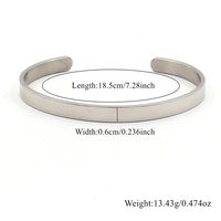 Bracelet en acier inoxydable à ouverture en forme de C plaqué or de meilleure qualité Accessoires simples à la mode pour hommes