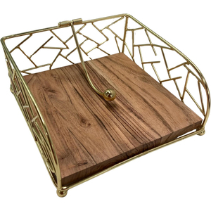 Distributeur de mouchoirs en acier inoxydable géométrique de dernière génération, design admirable, porte-serviettes en fil métallique doré rose pour la décoration de la maison - Product Image 4