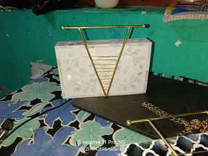 Designer Wooden Mother of Pearl Inlay Clutch Bag Arabic Art Modern Eid Ramadan <b>Gift</b> Luxury Handmade Elegance - Product Image 2