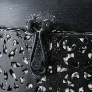 Vente en gros Bougeoirs votifs faits à la main en fer noir de style marocain populaire Lanternes en verre Pots Accueil Occasions de mariage de Noël - Product Image 4