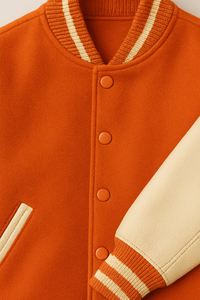 Veste universitaire personnalisée Corps en laine Manches en cuir | Veste Letterman de baseball universitaire | Vêtements de sport avec logo brodé OEM ODM - Product Image 4