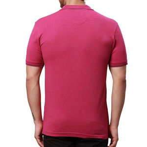 Polo de golf pour homme, rose, manches courtes, tissu en coton respirant de haute qualité, logo personnalisé disponible, vêtements décontractés - Product Image 4