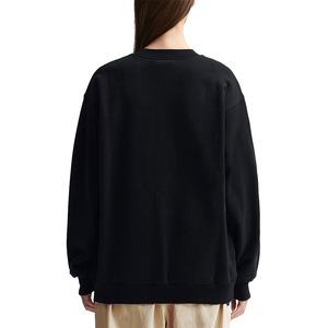 เสื้อสเวตเตอร์คอกลมแขนยาวผ้าฝ้าย100% ทรงหลวมพิมพ์ลายสีพื้นเสื้อ2025สำหรับฤดูใบไม้ร่วงและฤดูหนาว - Product Image 3