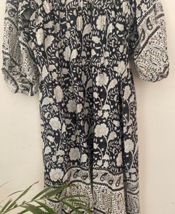 ชุดแม็กซี่เดรสพิมพ์ลายดิจิตอลแขนยาวทรงหลวมสไตล์ยุโรปเสื้อผ้าสำหรับผู้หญิงเอวธรรมชาติทนทาน - Product Image 4