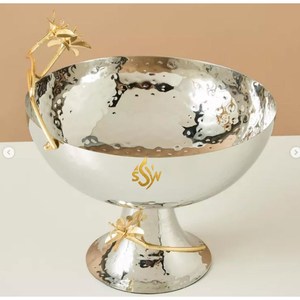 Decorative Chocolate Bowl Set Of Two Mirror Polished Sweet Serving Bowl And Dish Round Shape Leaf Design <b>Table</b> Decorative Bowl - Product Image 3