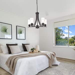 Rustic Kitchen <b>Chandelier</b> Lighting 5 Light Oil Rubbed Bronze Traditional <b>Chandelier</b> <b>Industrial</b> Vintage Light - Product Image 2