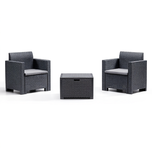 Conjunto de Muebles de Jardín de Polipropileno de 2 Plazas NEBRASKA Terrace, Color Antracita 9073 4 Bica - Product Image 2