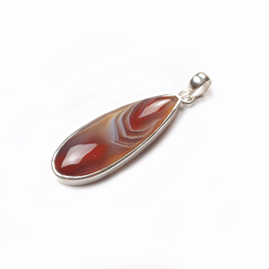 Pendentif en argent massif 925 avec pierre précieuse rouge du Botswana en forme de goutte, bijoux faits à la main, vente en gros - Product Image 2