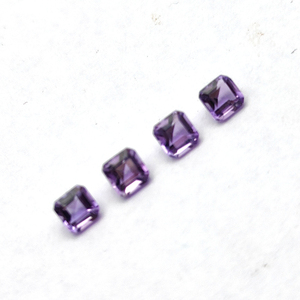 Amatista Natural de Brasil 3x3mm Asscher Facet 0,14 Cts Piedra preciosa suelta de corte elegante cuadrado de amatista de alta calidad para la fabricación de joyas - Product Image 6