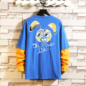 Recién llegado, camisetas desgastadas de manga larga en capas para hombre, camiseta Vintage de algodón lavado de doble capa de Hip Hop en blanco, camiseta lisa en Stock - Product Image 4