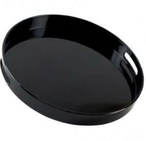 Plateau de service rond laqué de haute qualité, plusieurs couleurs, avec poignées, pour usages multiples, fabriqué au Vietnam - Product Image 3