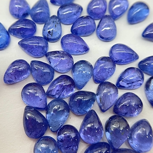 Venta al por mayor natural tanzanita forma de pera cabujón azul piedra preciosa de tamaño calibrado tratado térmicamente para la fabricación de joyas - Product Image 5