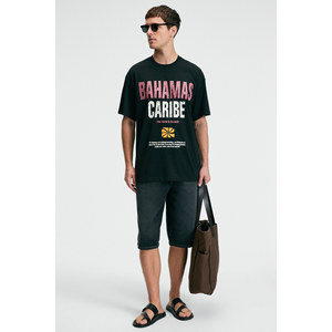 T-shirt à col rond imprimé en coton 100% pour homme GRIMELANGE NIBBLE, taille oversize - Product Image 2