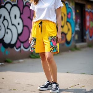 กางเกงขาสั้นสตรีทพิมพ์ลายสำหรับผู้หญิงกางเกงขาสั้นสตรีทพิมพ์ลายแฟชั่นแบบซับลิเมชันตามสั่งสำหรับฤดูร้อน - Product Image 2