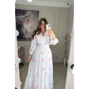 Robe élégante à motif floral uni, sans bretelles, taille empire, respirante, en spandex, avec volants, grande taille XL, pour les fêtes de jour - Product Image 3