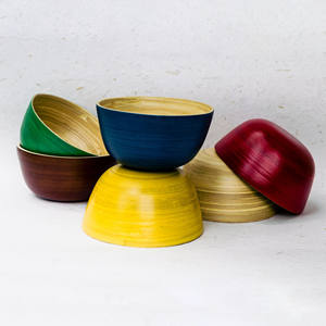 Ensemble de vaisselle en bambou coloré pour repas servant des bols de décoration de cuisine les plus vendus bol en laque filée à la main - Product Image 3