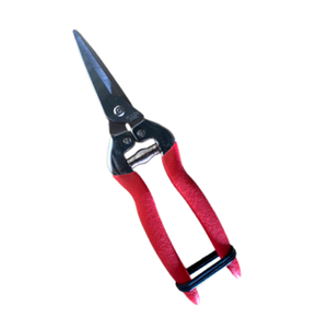 Tijeras para Bonsái de Acero Inoxidable con Hoja Larga Dentada de 7-5/8 Pulgadas, Mango Antideslizante Cromado en Rojo y Plata, 152g - Product Image 1