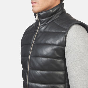 Factory Price Wholesale <b>Men</b> Motorbike <b>Leather</b> <b>Vest</b> High Quality Breathable Motorcycle Real <b>Leather</b> <b>Vest</b> for <b>Men</b> - Product Image 6