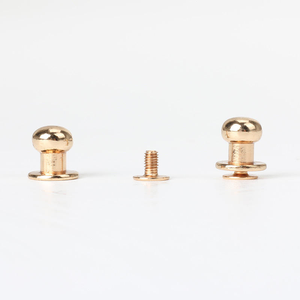 Vis à tête ronde en laiton massif, rivet bouton, vis Chicago pour artisanat du cuir - Product Image 1