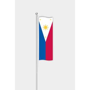 Drapeau vertical extérieur des Philippines imprimé numériquement avec mât en aluminium - Product Image 1