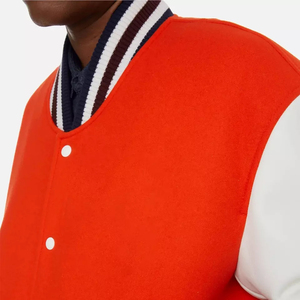 OEM Venta al por mayor personalizado de los hombres <span class=keywords><strong>Running</strong></span> Varsity <span class=keywords><strong>Jacket</strong></span> Stand Collar Panel de diseño de bloque de cierre de botón de cremallera disponible Colores personalizados - Product Image 5