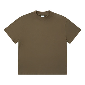 Camiseta de algodón 100% en blanco de alta calidad, camiseta de gran tamaño con estampado de pantalla personalizado, cuello simulado Unisex para camiseta para hombres, envío DDP - Product Image 5