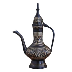 Aftaba en laiton de haute qualité avec gravure, finition polie et peinture noire pour boire du thé, ustensiles de cuisine en laiton vintage - Product Image 5