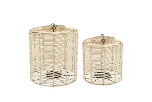 Modern Rattan Crafted Custom <b>Lantern</b> <b>Set</b> of 2 for Home Decoration - Product Image 4