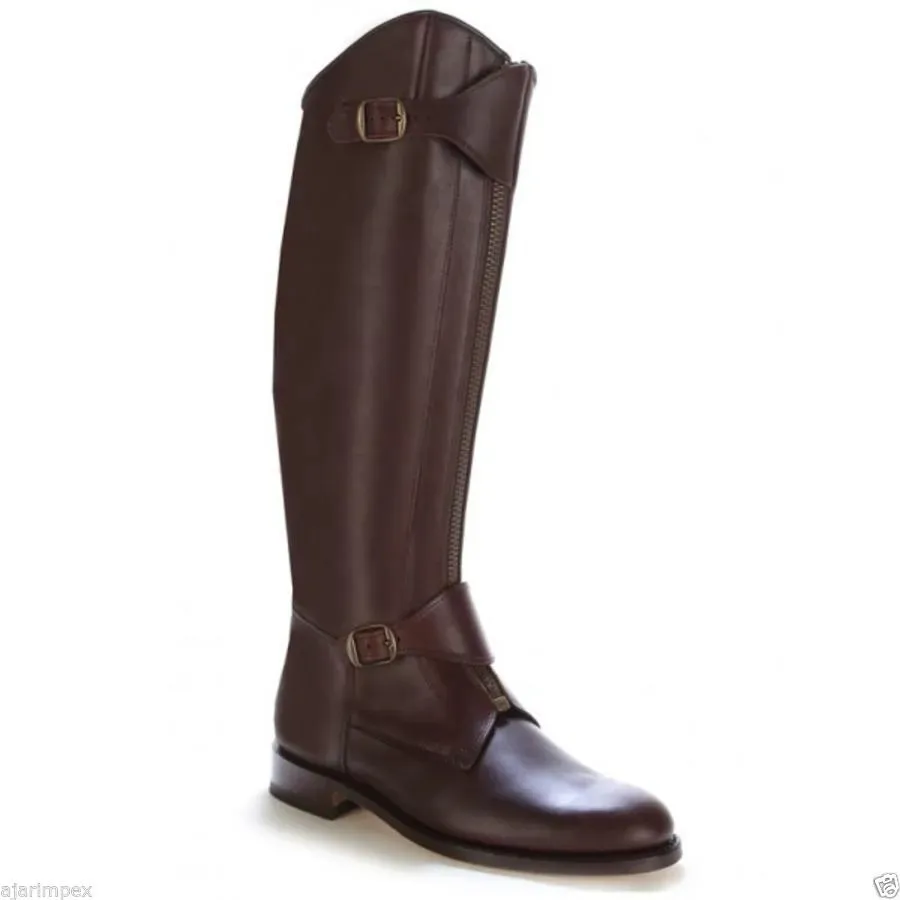 Venta al por mayor buena venta hombres PU botas de vaquero zapatos de fábrica de cuero botas largas tacones de moda botas hasta la rodilla