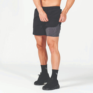 Absorbe la humedad 4 maneras Estiramiento Ligero Rendimiento Tela Negro Limitless 2 en 1 Pantalones cortos de 5 pulgadas con bolsillos - Product Image 3