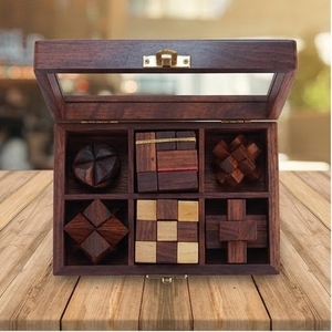 Wooden <b>Puzzle</b> <b>Box</b> Set Multi-Piece Handcrafted Traditional Art Gift for Table Decor - Product Image 4