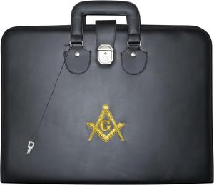 Delantal Masónico de la Compañía de los Caballeros Templarios - Bordado de Hilo Plateado, Diseño Cuadrado Personalizado de Lujo Ecológico - Product Image 5