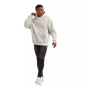 Sweat à capuche oversize pour homme, mode hiver, streetwear hip-hop avec logo brodé, polaire française - Product Image 6