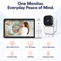 Anicebb Toptan 5 inç 1080p WiFi 2.4G Çift Modlu Video Bebek Monitörü Kamera İki Yönlü Ses Gece Görüşü Müzik Çalar Ninniler