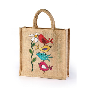 Bolsas de compras de yute Tesco reutilizables ecológicas con logotipo impreso personalizado y Asa de cinta de algodón - Product Image 2